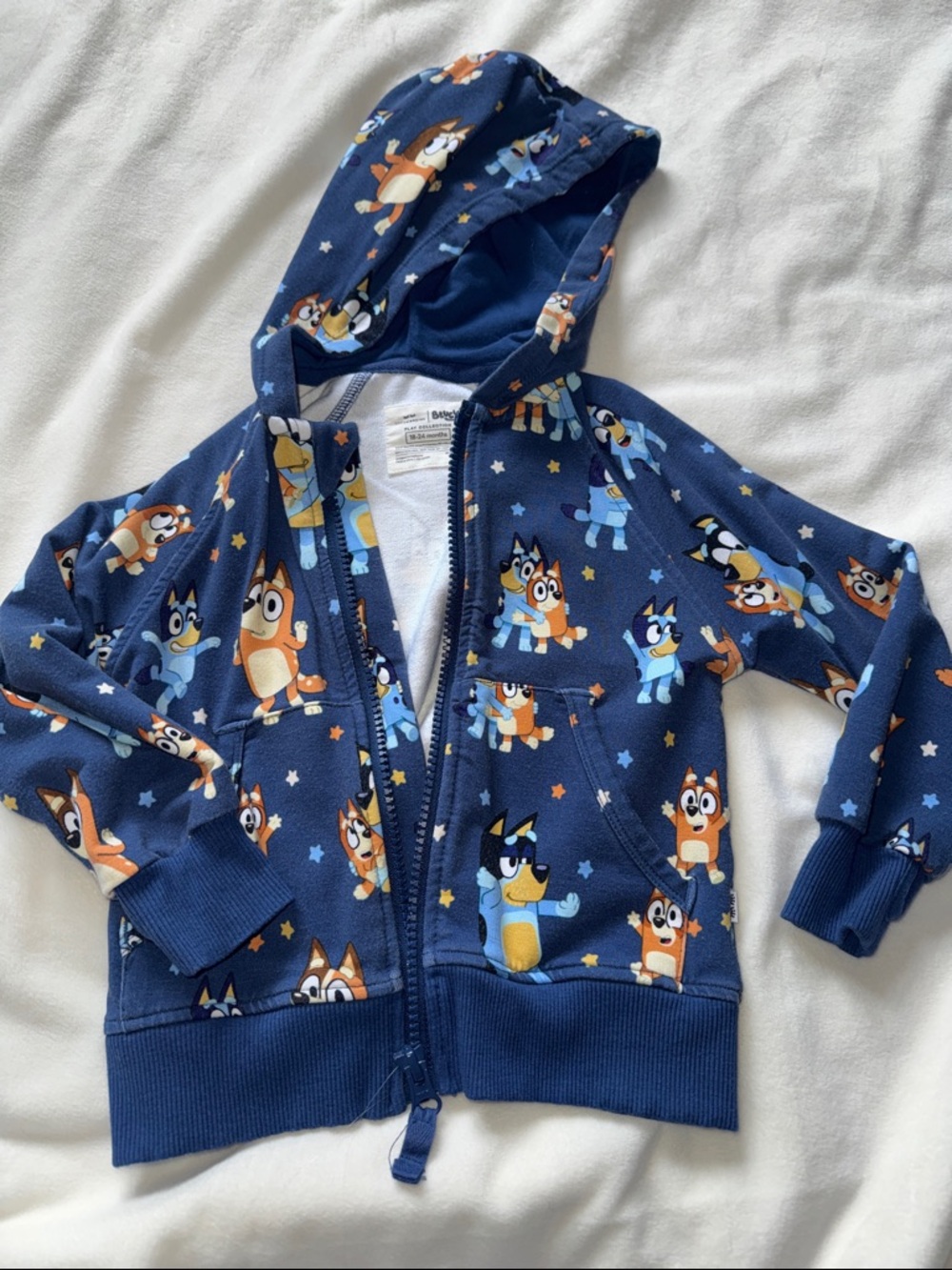 Little sleepies Bluey Zip-Up Hoodie  18/24 months